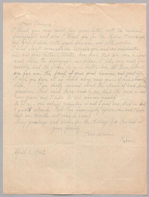 [Letter from Roma Lipowska to I. H. Kempner, April 3, 1952]