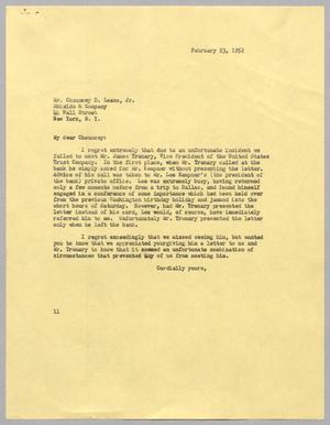 [Letter from I. H. Kempner to Chauncey D. Leake, Jr., February 23, 1952]