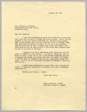 [Letter from I. H. Kempner to Ambrose A. Lukovich, January 28, 1952]