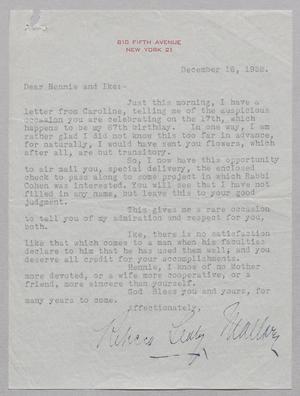 [Letter from Rebecca Sealy Mallory to I. H. and Henrietta Leonora Kempner, December 16, 1952]