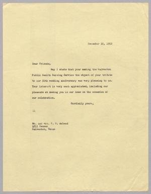 [Letter from I. H. Kempner to Mr. and Mrs. V. W. McLeod, December 26, 1952]