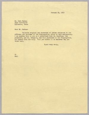 [Letter from I. H. Kempner to Dave Nathan, January 21, 1952]