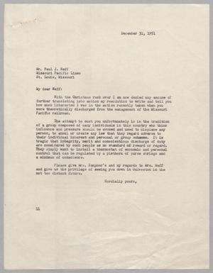 [Letter from I. H. Kempner to Paul J. Neff, December 31, 1951]