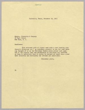 [Letter from I. H. Kempner to Olavarria & Company, December 18, 1952]