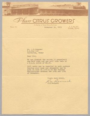 [Letter from Pharr Citrus Growers to I. H. Kempner, November 30, 1952]