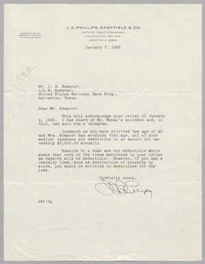 [Letter from J. A. Phillips to I. H. Kempner, January 7, 1952]