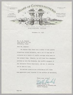 [Letter from Walter Rourke, Jr. to I. H. Kempner, December 10, 1952]