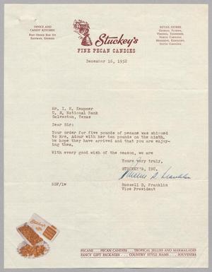 [Letter from Stuckey's to I. H. Kempner, December 16, 1952]