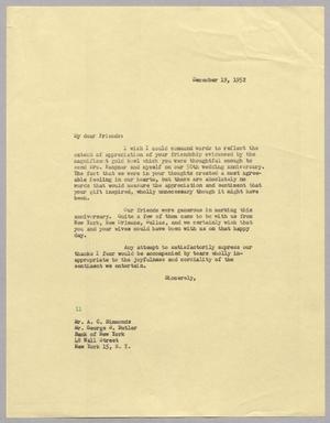 [Letter from I. H. Kempner to A. C. Simmonds and George S. Butler, December 19, 1952]