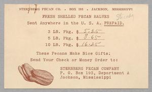 Primary view of object titled '[Shelled Pecan Advertisement from Sternberg Pecan Company]'.