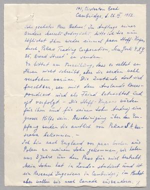 [Letter from Anna Stzzalkowska to Mr. Batner, 1952]