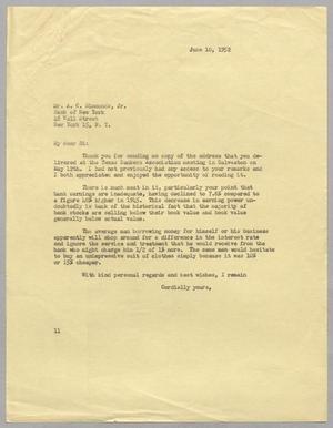 [Letter from I. H. Kempner to A. C. Simmonds, Jr., June 10, 1952]