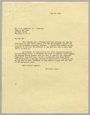 [Letter from I. H. Kempner to A. C. Simmonds, Jr., May 19, 1952]