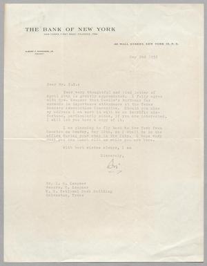 [Letter from A. C. Simmonds, Jr. to I. H. Kempner, May 2, 1952]