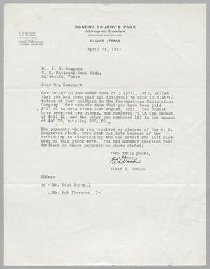 [Letter from Scurry, Scurry & Pace to I. H. Kempner, April 21, 1952]
