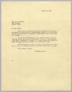 [Letter from I. H. Kempner to Harry E. Stuart, March 17, 1952]