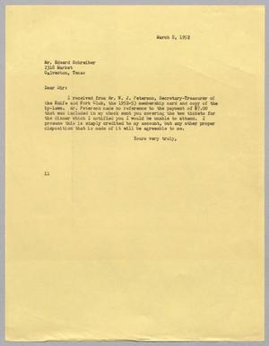 [Letter from I. H. Kempner to Edward Schreiber, March 8, 1952]