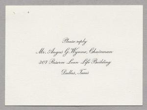 [Invitation and Reply Card for the Conference of Texas Foundations and Trust Funds, April 1952]