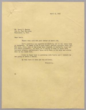 [Letter from D. W. Kempner to David F. Weston, April 8, 1955]