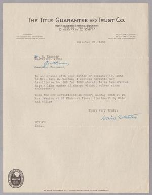 Primary view of object titled '[Letter from David F. Weston to H. Kempner firm, November 22, 1955]'.