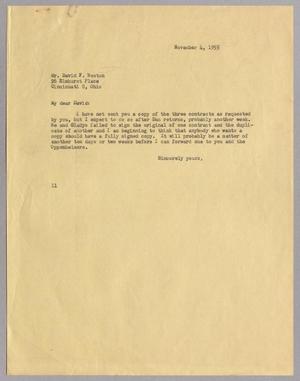 [Letter from I. H. Kempner to David F. Weston, November 4, 1955]