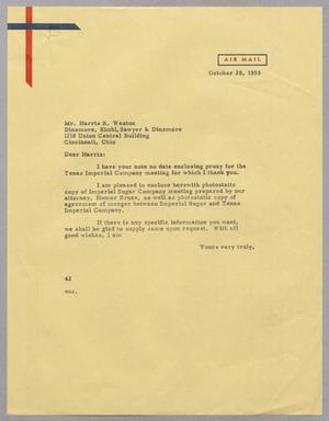 [Letter from A. H. Blackshear, Jr. to Harris K. Weston, October 28, 1955]