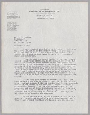 Primary view of object titled '[Letter from Harris K. Weston to I. H. Kempner, November 29, 1956]'.