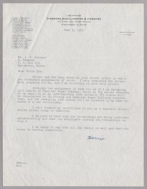[Letter from Harris K. Weston to I. H. Kempner, June 5, 1956]