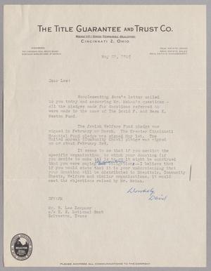 [Letter from David F. Weston to R. L. Kempner, May 25, 1956]