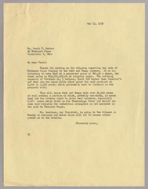 [Letter from I. H. Kempner to David F. Weston, May 23, 1956]