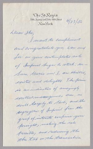 [Letter from David F. Weston to I. H. Kempner, April 23, 1956]
