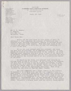 [Letter from Harris K. Weston to I. H. Kempner,  April 23, 1956]