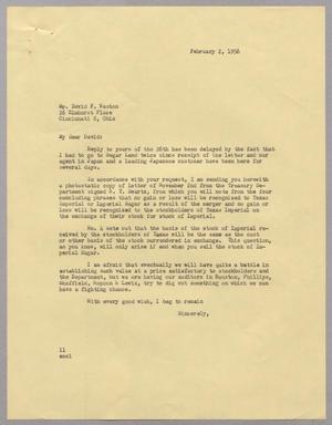 Primary view of object titled '[Letter from I. H. Kempner to David F. Weston, February 2, 1956]'.