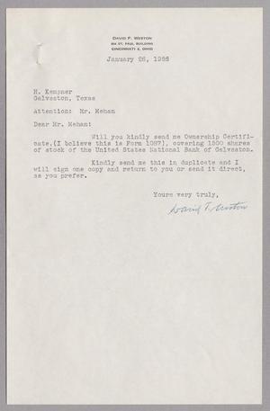 [Letter from David F. Weston to R. I. Mehan, January 26, 1956]