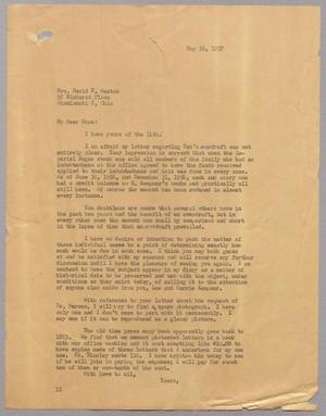 [Letter from I. H. Kempner to Mrs. David F. Weston, May 16, 1957]