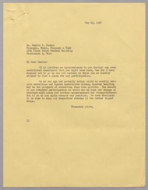 [Letter from I. H. Kempner to Harris K. Weston, May 23, 1957]