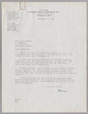 [Letter from Harris K. Weston to I. H. Kempner, December 20, 1957]