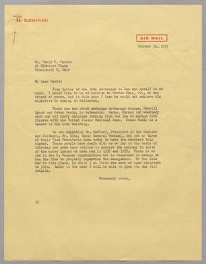 [Letter from I. H. Kempner to Dave Ferdinand Weston, October 14, 1957]