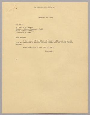 [Letter from Harris Leon Kempner to Harris F. Weston, December 23, 1959]