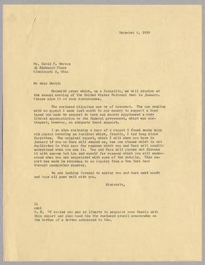 Primary view of object titled '[Letter from I. H. Kempner to David F. Weston, December 8, 1959]'.