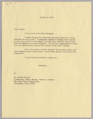 Primary view of object titled '[Letter from Harris Leon Kempner to Harris K. Weston, January 9, 1954]'.