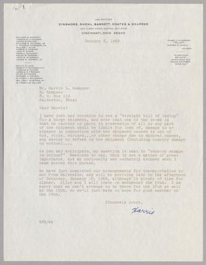 Primary view of object titled '[Letter from Harris K. Weston to Harris L. Kempner, January 8, 1964]'.