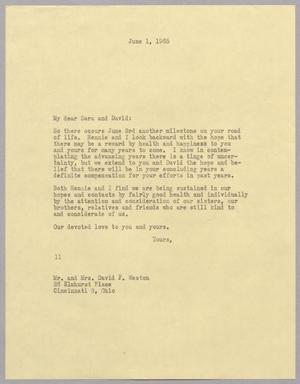 [Letter from I. H. Kempner to Mr. and Mrs. David F. Weston, June 1, 1965]