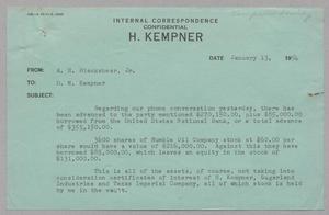 [Letter from A. H. Blackshear, Jr. to D. W. Kempner, January 13, 1954]