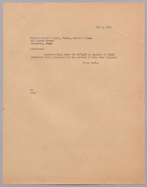 [Letter from D. W. Kempner to Merrill Lynch, Pierce, Fenner & Beane, May 8, 1944]