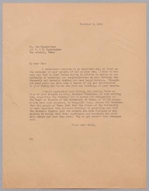 [Letter from I. H. Kempner to Dan Oppenheimer, November 6, 1944]