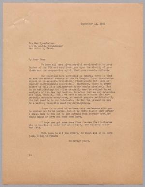 [Letter from I. H. Kempner to Dan Oppenheimer, September 11, 1944]