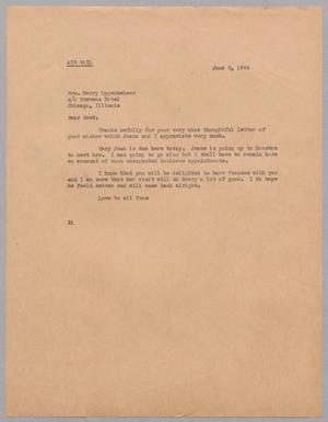 [Letter from D. W. Kempner to Mrs. Henry Oppenheimer, June 6, 1944]