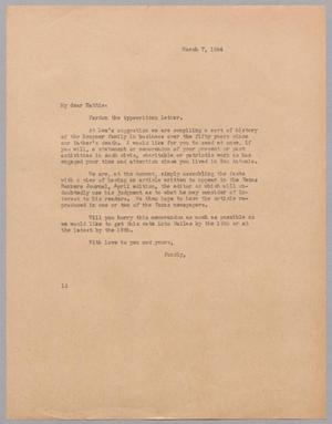 [Letter from I. H. Kempner to Hattie, March 7, 1944]