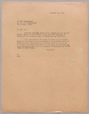[Letter from I. H. Kempner to Dan Oppenheimer, December 26, 1944]